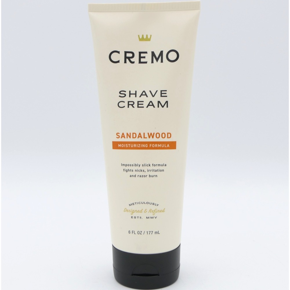 Cremo Shave Cream Sandalwood Moisturizing Formula 6 oz Impossibly Slick